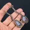 Dendrite Opal Handmade Copper Wire Wrap Jewelry Earring 3.94 N5C60