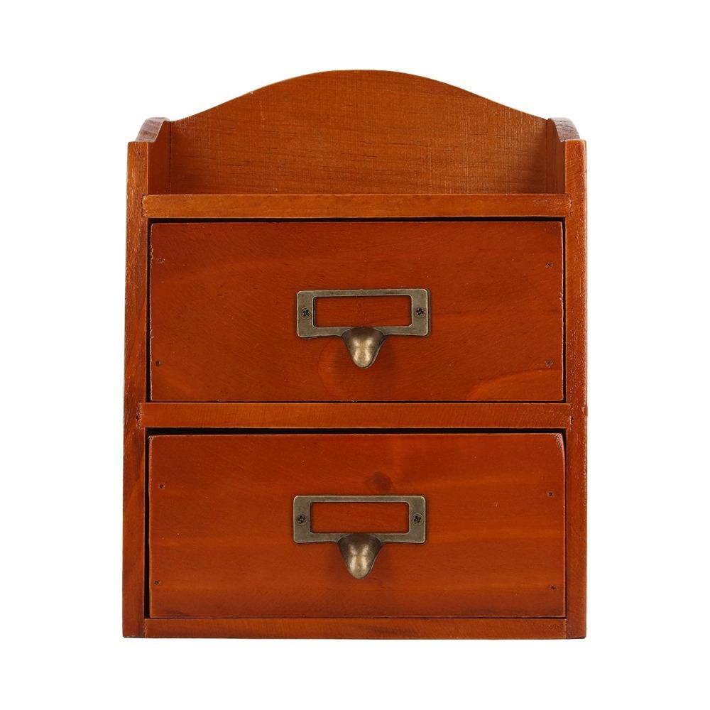 3pcs With Drawers Wooden Storage Box Multi Layer Storage Cabinet Desktop Storage Box For Office
