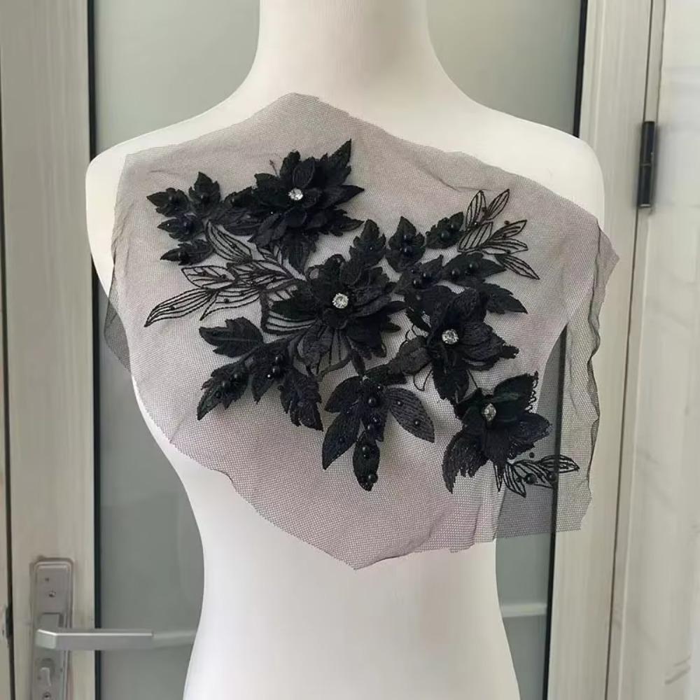 Элегантная нашивка с вышивкой пайетками, вышивка цветов, аппликация для одежды, шитье