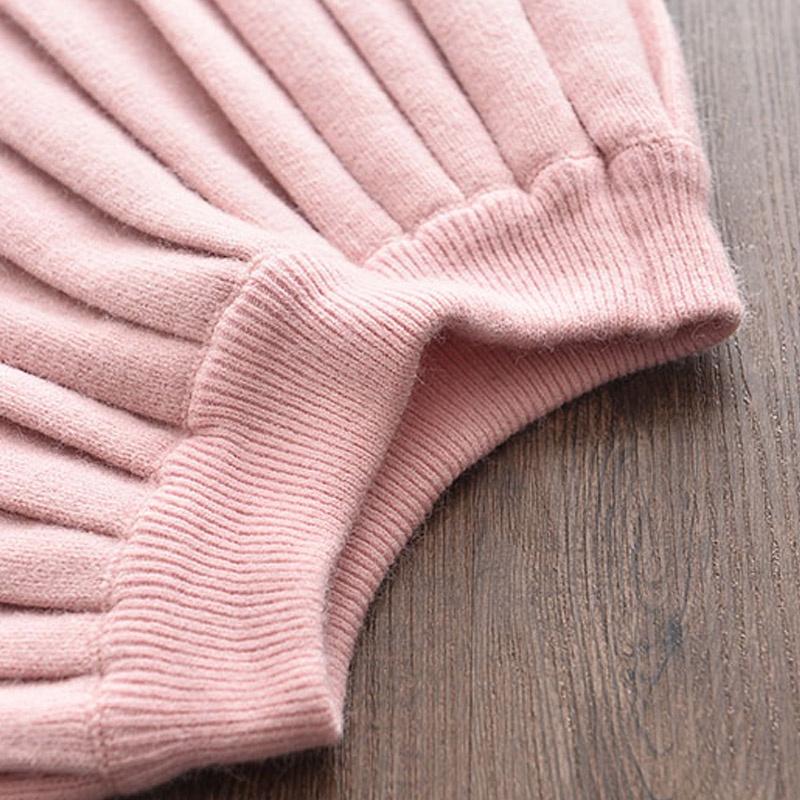 Костюм для девочки с длинными рукавами Bear Leader 2-6 лет, вязаный свитер с бантом и оборками + юбка, комплект из двух предметов AH842