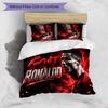 Cristiano Ronaldo Pattern Printed 3PCS Bedding Set Soft Skin-Friendly Washable Duvet Cover & Pillowcases Set All Season Bedroom