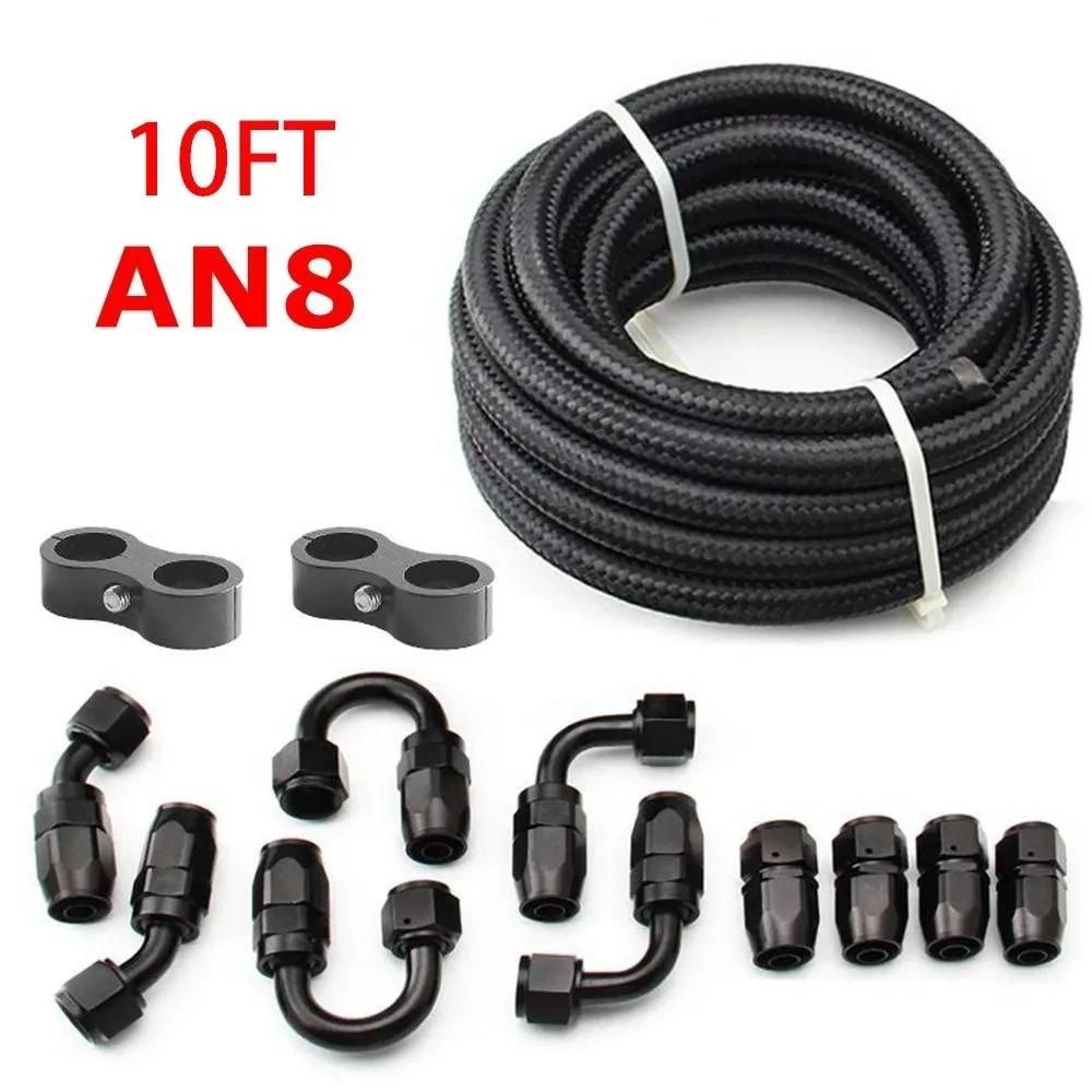 3M AN10/AN8/AN6 CPE масляные топливные фитинги конец шланга 0+45+90+180 градусов комплект масляного адаптера AN6 плетеный масляный топливный шланг с зажимами