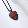 Vintage Cross Expeditionary Force Shield Titanium Steel Necklace Men's Personality Matte Fashion Versatile Sweater Chain Pendant