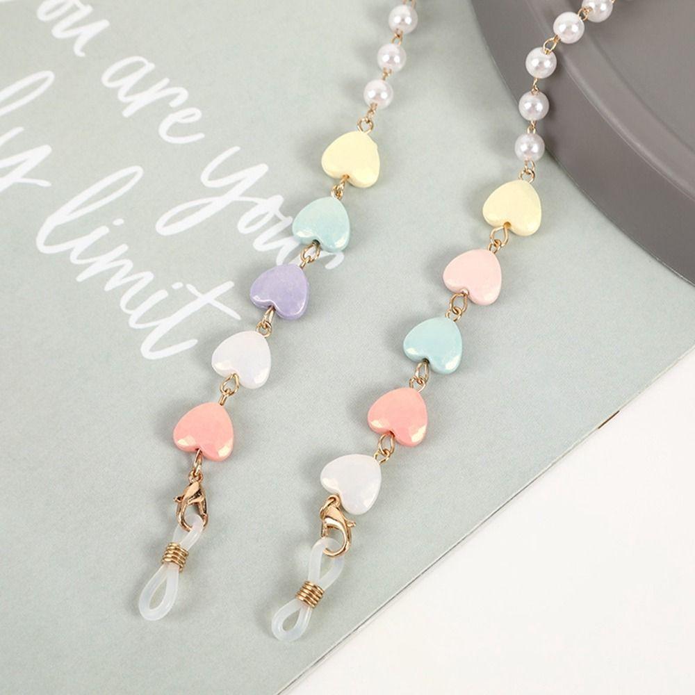 Neck Heart Shaped Pearl Sunglasses Chains Mask Anti-lost Chains Love Glasses Chains Spectacle Cord