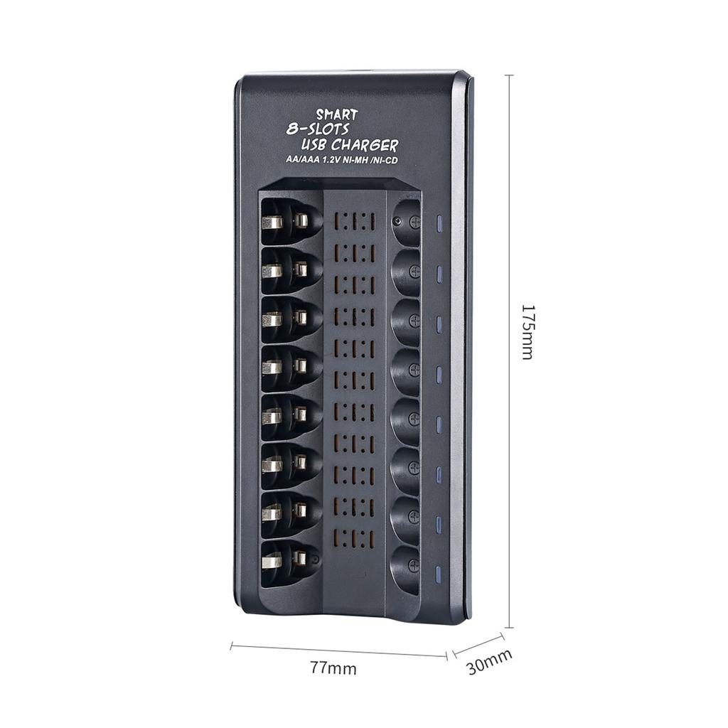 Интеллектуальное зарядное устройство на 8 гнезд для Ni-MH аккумуляторов типа AA/AAA 1,2 В, аккумуляторов USB Plug and Play