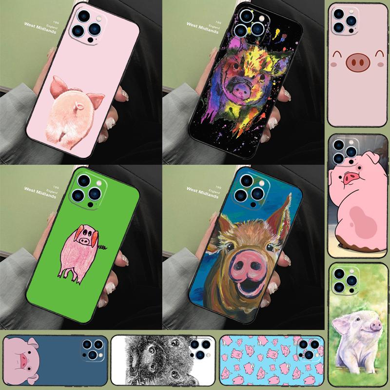 Мультяшная свинка Чехол Funda Для iPhone 16 Pro Max 15 14 11 12 13 Pro Max Mini XR 16e 16 15 Plus Чехол для телефона