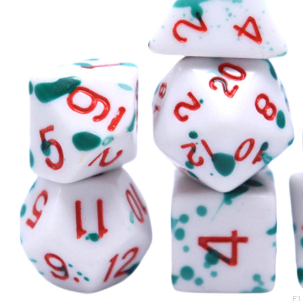 7 Штук Многогранные Кубики Настольные Игровые Прочные D4 D6 D8 D10 D12 D20 Меняющие Цвет для