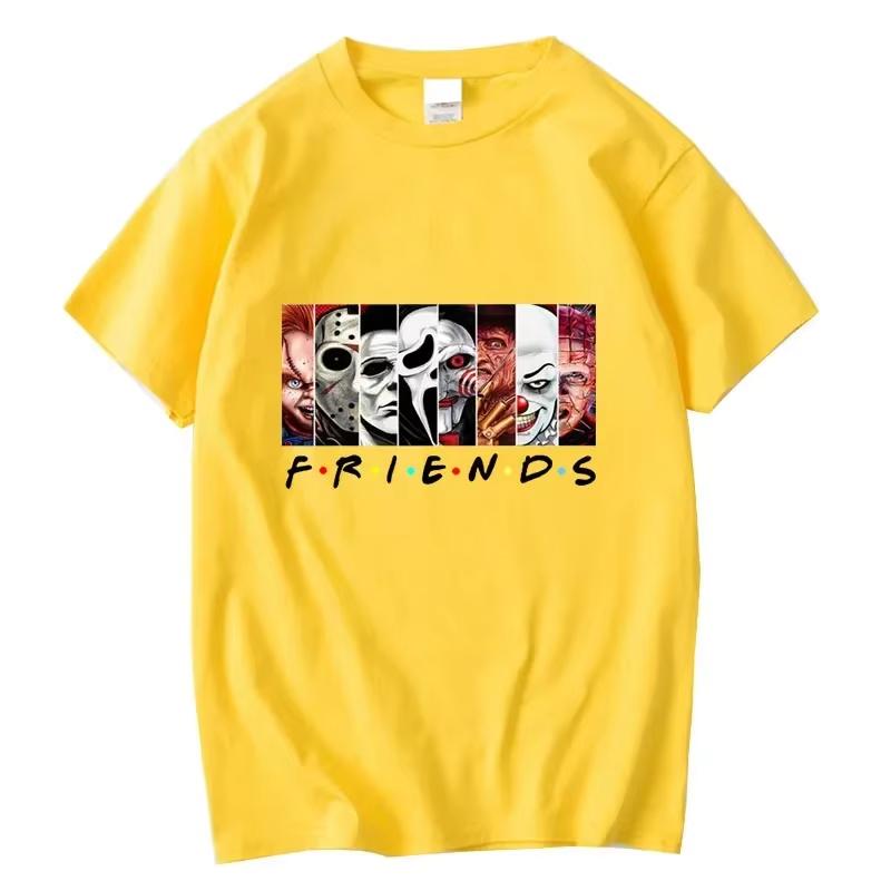 Мужская футболка высокого качества 100% хлопок Футболка Смешный принт Друзья Футболка Свободная Летняя Прохладная С круглым вырезом Мужская футболка Повседневные топы