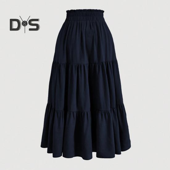 Женская юбка, эластичная, с высокой талией, на шнуровке, юбка-лето, в стиле бохо, с цветочным принтом, оборками, низом, длинная юбка