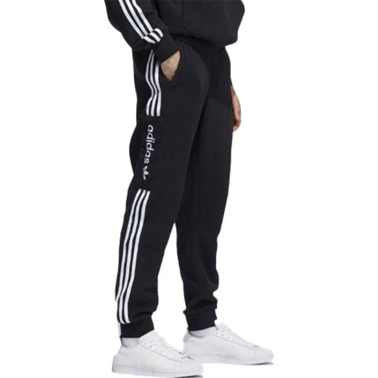 adidas Мужские джоггеры в полоску с трилистником и буквенным принтом Originals, черные H31238