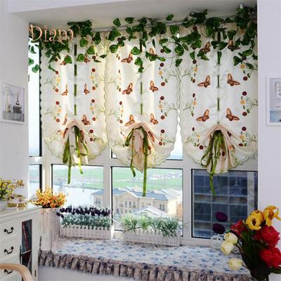 Lachepper Декор для спальни, сельская бабочка, цветок, вышитая оконная занавеска, прозрачная драпировка
