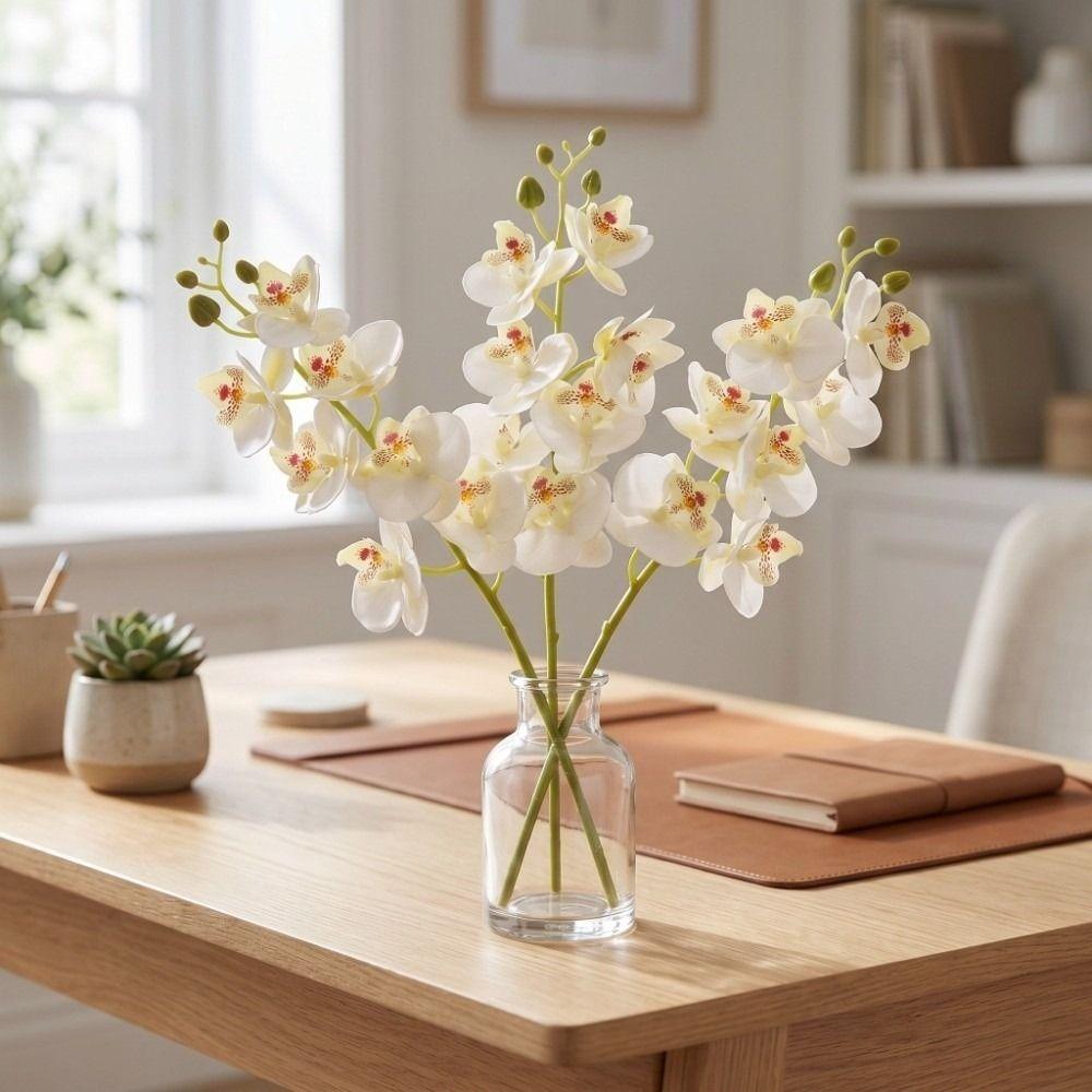 21 Heads Artificial Phalaenopsis Branches Real Touch Fake Mini Flowers  Balcony Decor