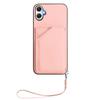 For Samsung Galaxy A06 4G Case Card Holder Kickstand Skin-Touch Phone Cover with Wrist Strap