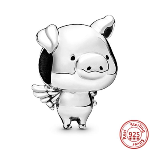 925 Silver Animal Character Love Series Clip Beads Pendant Fit Original  Charm Accessories Bracelet for Women DIY Jewelry