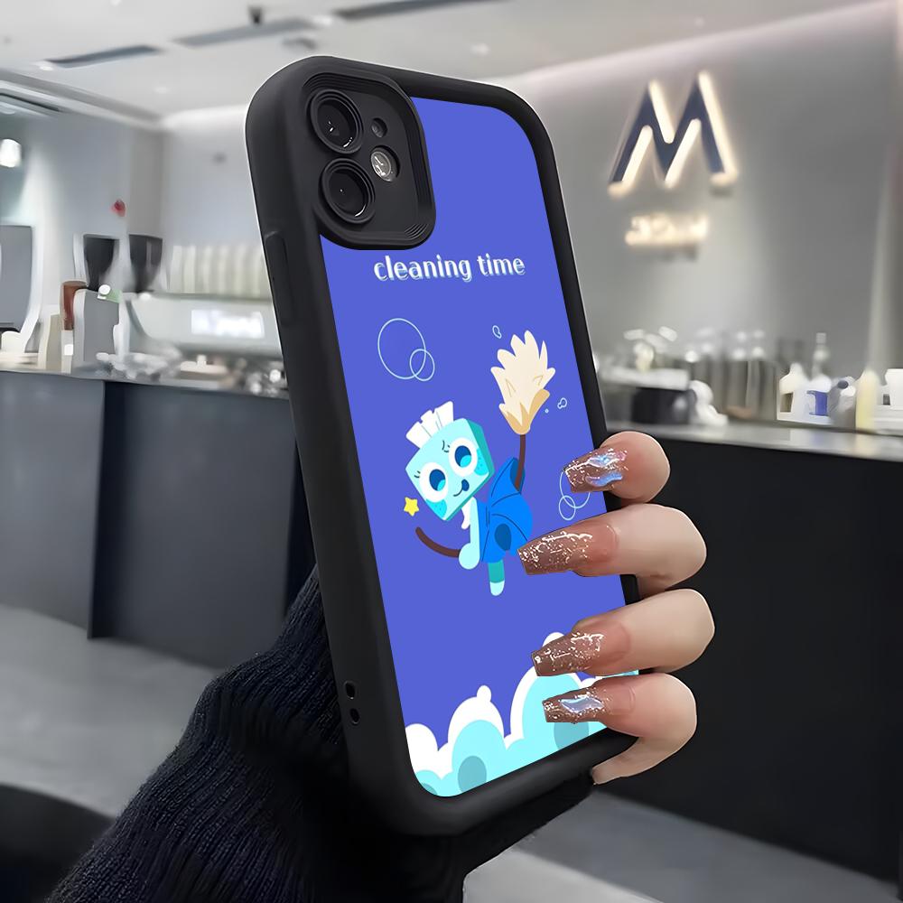 Мультяшный чехол Dandys W-world для IPhone Air 17 Pro Max 16 E 15 14 Pro Max 13 12 11 Mini Plus Мягкий силиконовый черный чехол