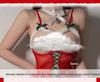 Velvet Bow Cutout Lingerie Set: Plush Patchwork Christmas Uniform for Women