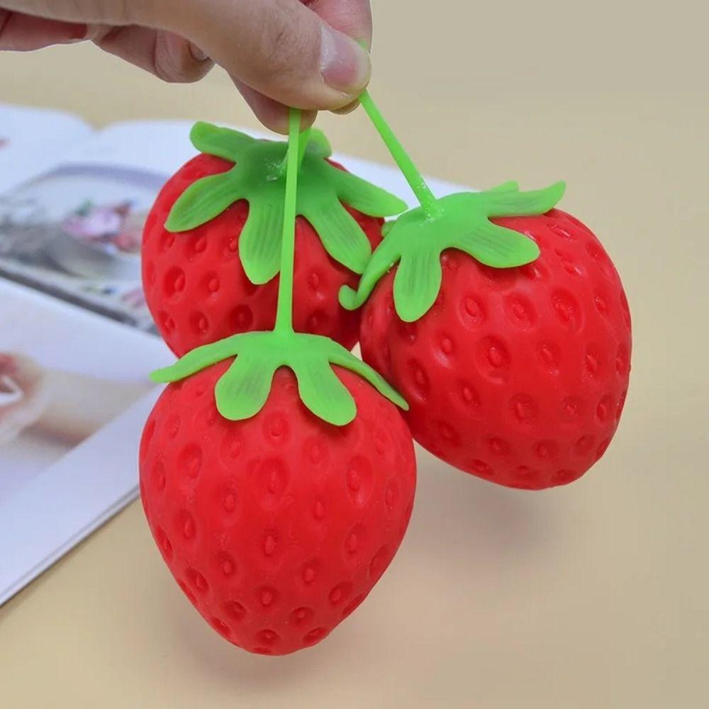 Fruit Ball Strawberry Squeeze Toy Strawberry Fruit Ball Pinch Music Toys  Children Toys