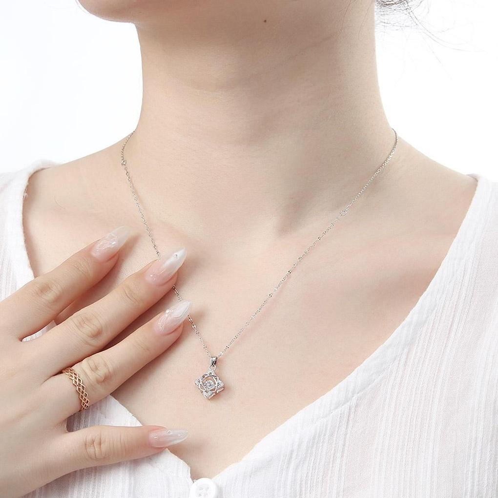925 silver platinum-plated cubic Angela necklace