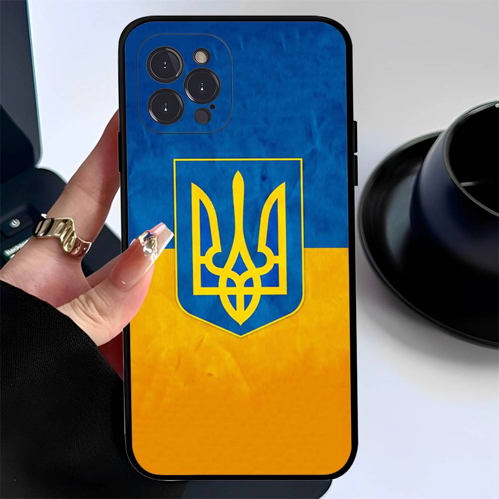 Чехол для телефона с флагом Украины для iPhone 17 16 14 15 13 12 11 Pro Max Plus Силиконовый мягкий чехол
