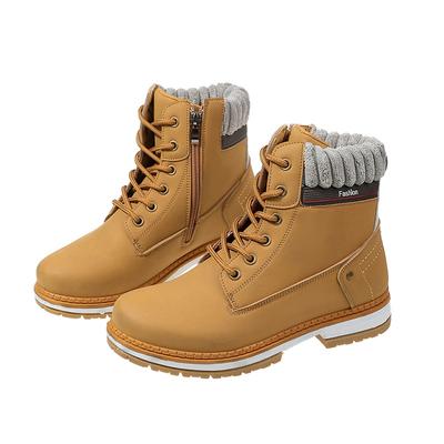 2024 Осень Ранняя Зима Обувь Женские Одинарные Сапоги Модные Современные Женские Ботильоны Нескользящие Большие Размеры 42 Черный Желтый D127