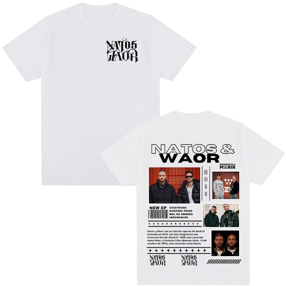 Rapper NATOS WAOR Tour 2025 Graphic T Shirt Unisex Unisex Vintage High Quality Hip Hop Tshirts Cotton Oversized Tshirt Streetwear