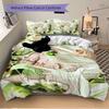 3Pcs Green Fantasy World Bedding Set Soft Fabric Duvet Cover Pillowcases Christmas Xmas Halloween Gift 1 Duvet Cover 2 Pillowcase S157
