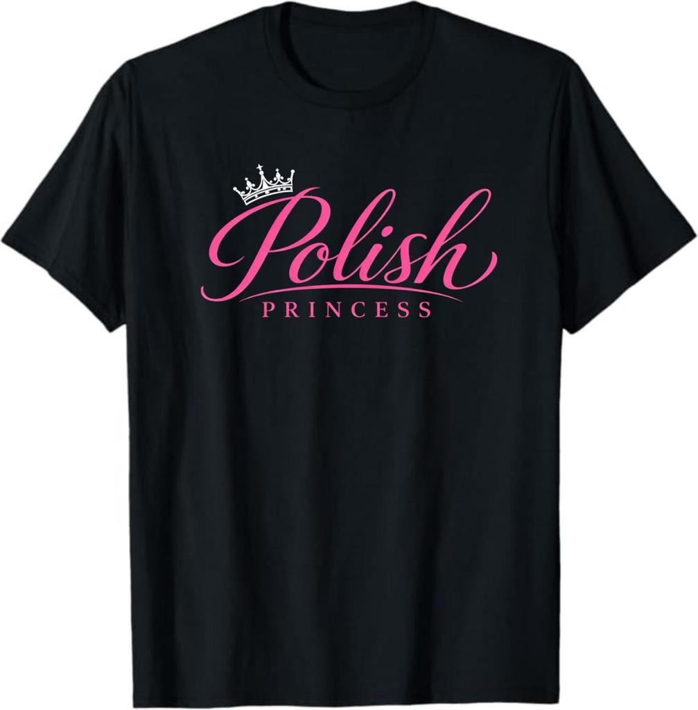 Polish Princess Pink Crown Script T-Shirt, Polish Pride Gift for Women, Polish Princess Girls, Cute Poland Heritage Graphic Tee