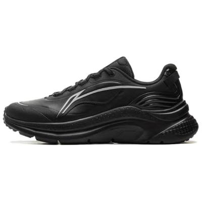 Li Ning Liuyun Синтетическая кожа Низкие беговые кроссовки Мужские Черные ARSV043-7