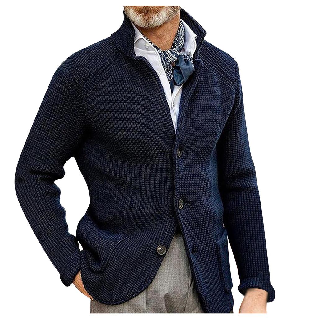 Autumn And Winter Men's Fashion Loose Cardigan Warm Lapel Hooded Jacket Sweater