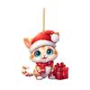 Whimsical Cartoon Style Christmas Cat Hanging Decoration For Cars In Colorful Acrylic Design
