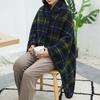 Winter Throw Blanket Plaid Super Soft Polar Fleece Thermal Insulation Single-Breasted Shawl Nap Blanket for Daily Use Work Home School