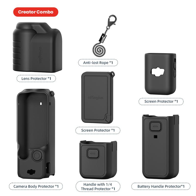 Silicone Case for DJI Osmo Pocket 3 Gimbal Camera Quick Release Anti-Scratch Handle Soft Protective Case Anti-bump Cover