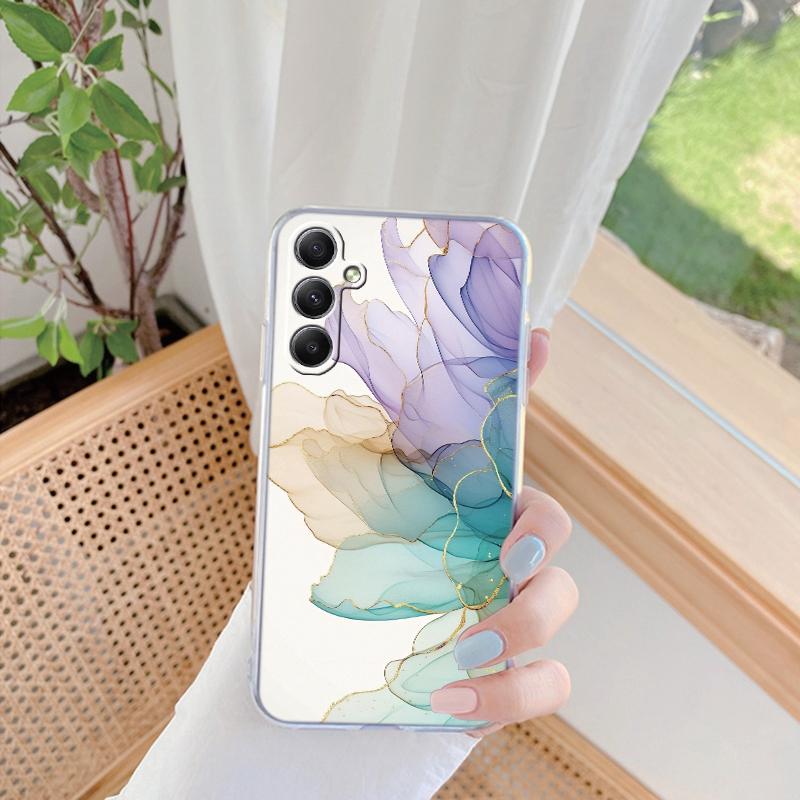 Мягкий силиконовый прозрачный чехол с мраморным узором для iPhone 11 12 13 14 15 Samsung A55 A54 A34 A15 S24 M35 Xiaomi Redmi Note 13 Pro Poco противоударный чехол
