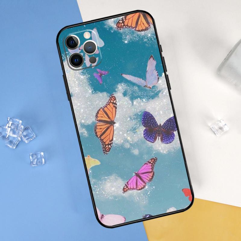Чехол для телефона «Бабочка в небе» для iPhone 16 Pro Max 16e 12 13 Mini 11 14 15 Pro Max XR 15 16 Plus Защитный корпус
