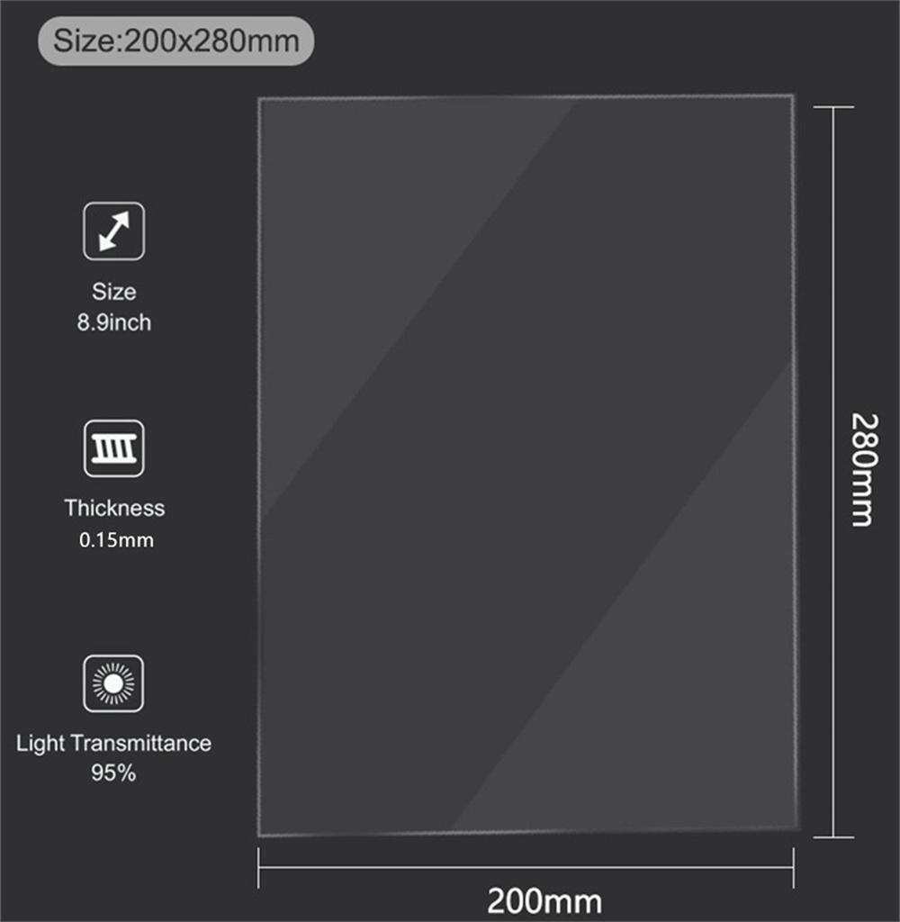 2 шт. FEP пленка для отделения 20 см x 28 см x 0,15 мм для смоляного 3D-принтера SLA/DLP