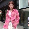 Color Blocking Checkered Women's Shirt Thin Loose Casual Sunscreen Shirts Spring Long Sleeved Lapel Female's Blouses