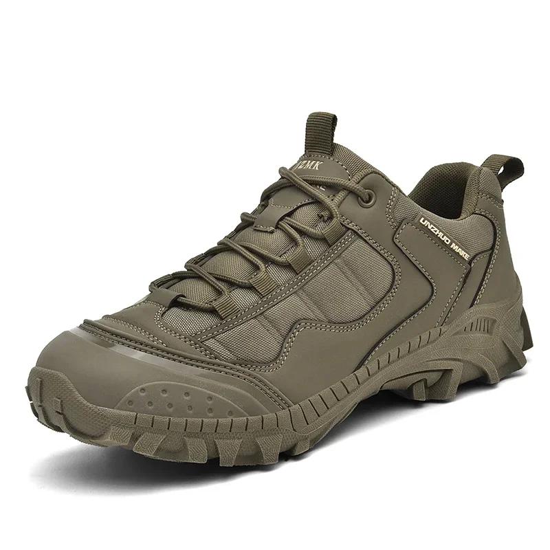 Мужские дышащие повседневные спортивные туфли для пешего туризма на открытом воздухе, мужские ботинки до щиколотки на шнуровке, противоскользящие, на толстой подошве, прочные