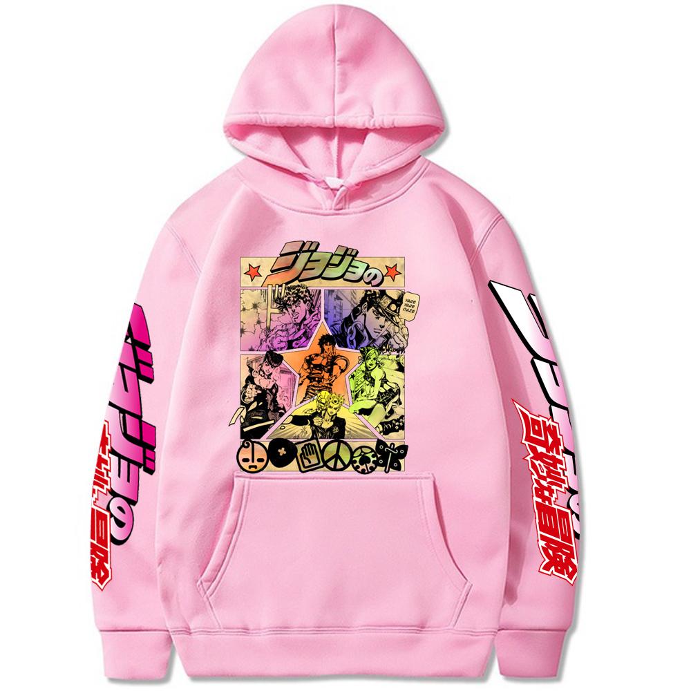 2021 Harajuku JOJO's Bizarre Adventure Толстовки унисекс Японское аниме JOJO Мужская толстовка с принтом Уличная одежда Повседневные толстовки