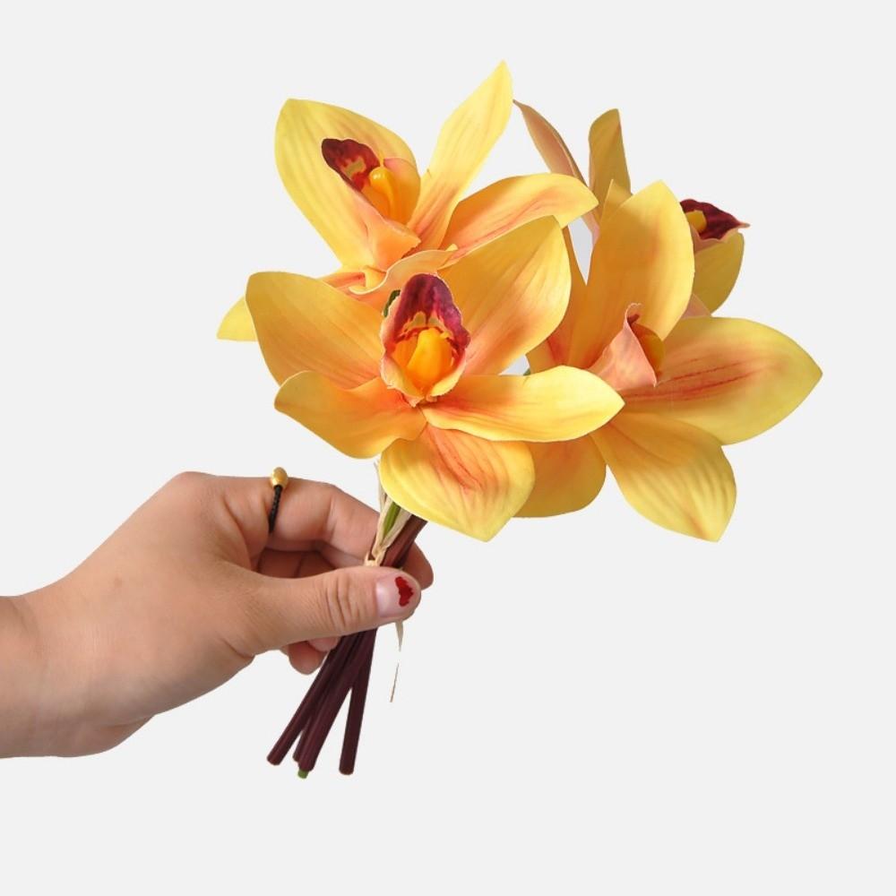 Magnolia Simulated Orchid Bouquet Real Touch Silk Fake Flower Wedding Decoration