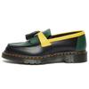 Dr. Martens Adrian Glossy Leather Color-Block Tassel Platform Shoes Unisex Shoes Black Green Yellow 27308001