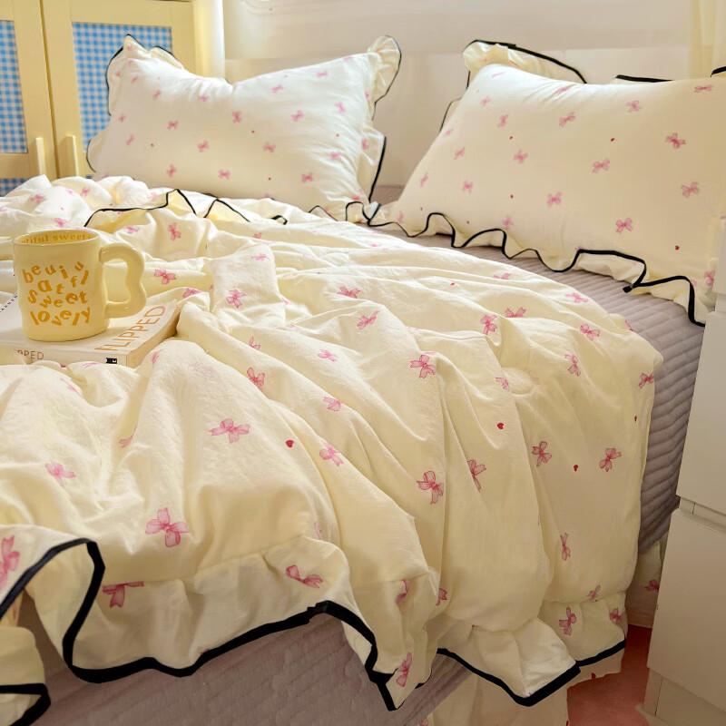 Lilang Fresh Wrinkled Gauze Summer Bedding Set