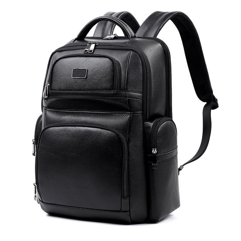 Men's Genuine Leather Laptop Backpack - Large Capacity, Premium Business Bag with Gift Option