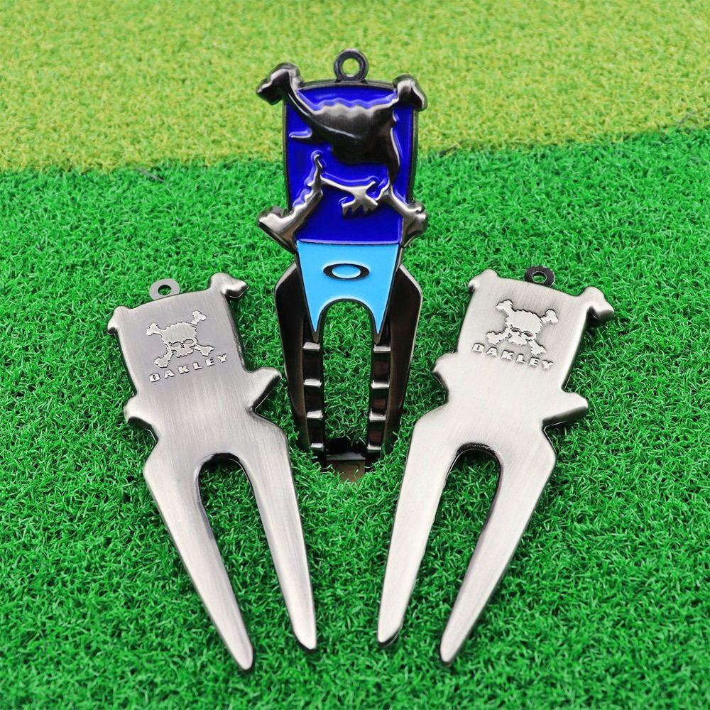 Portable Zinc Alloy Training Aids Pitch Repairer Tool Golf Fork Prongs Golf Divot Lawn Maintenance