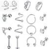 Новое микро-мозаичное индивидуальное кольцо в нос с вермикулитом, креативные перфорированные ювелирные изделия для проколов, набор сережек для носовых ногтей
