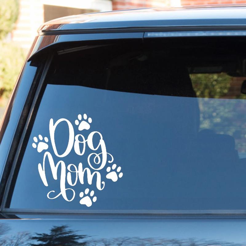 Show Your Love For Your Dog - Adorable Dog Mom Decal Vinyl Sticker For Cars, Trucks, SUVs, And More!