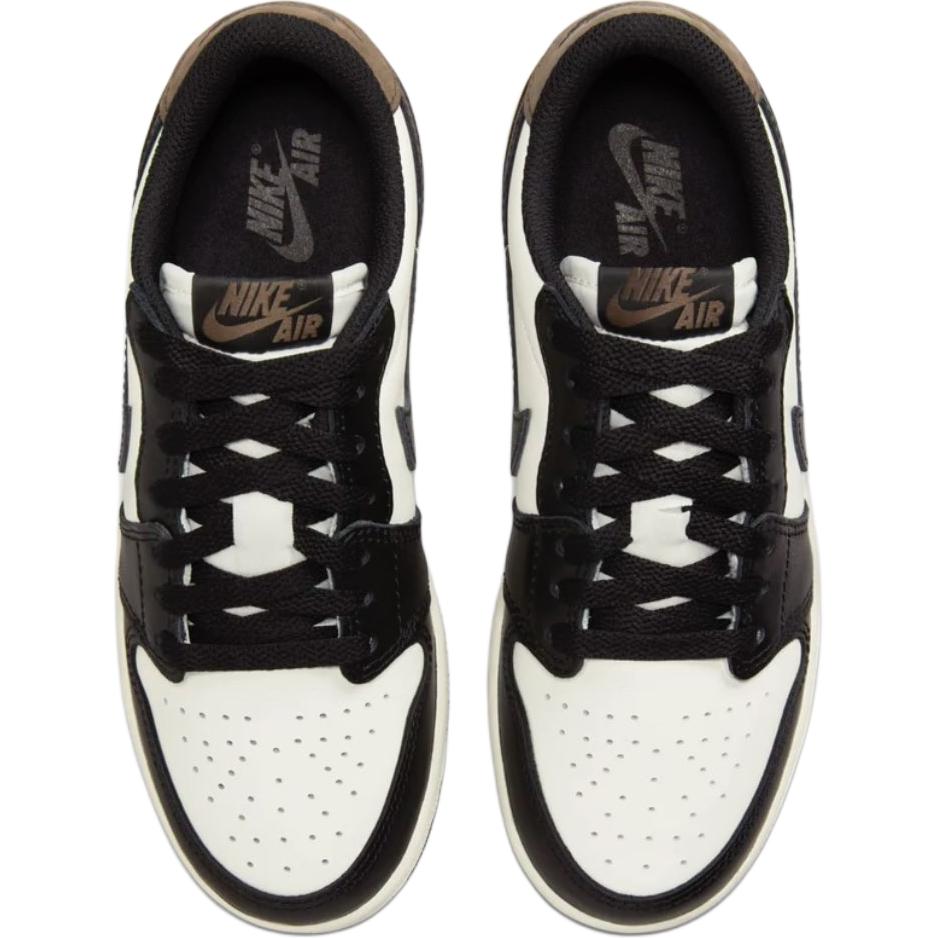 Кроссовки Air Jordan 1 Retro Low OG GS Mocha Kids белые черные темно-мокко CZ0858-102