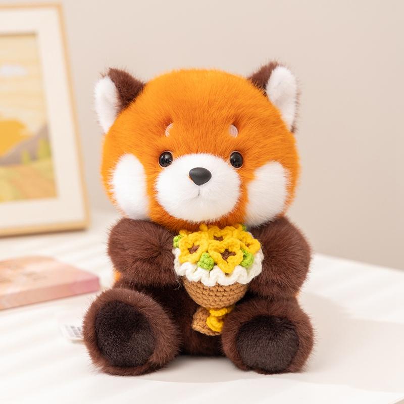 2025Cm Cute Hug Flower Bouquet Rabbit Raccoon Toy Capybara Hug Easter Egg Plush Doll Easter Valentine'S Day Gift