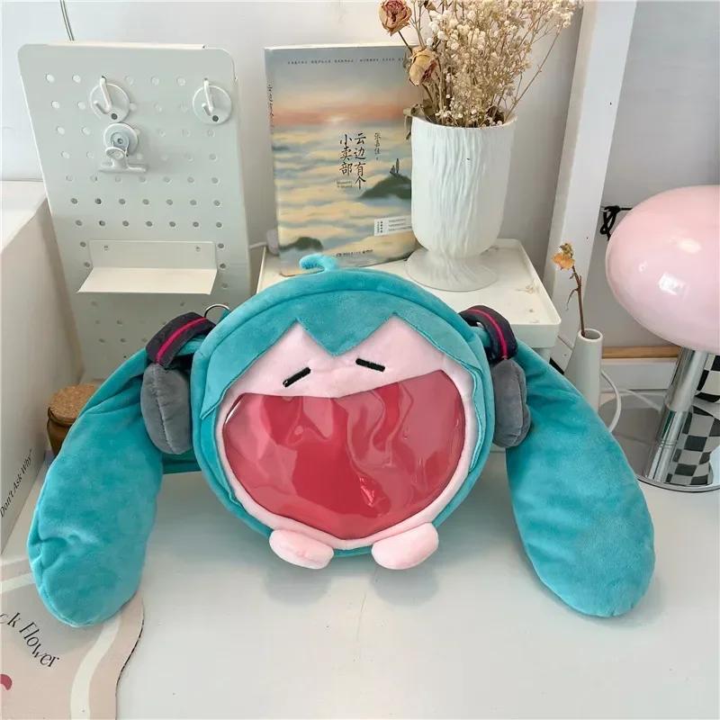 2025 Hatsune Miku Shoulder Bag New Backpack Cute Anime Girl Plush Cartoon Kawaii Knapsack Student Bag Packet Gifts Toys