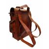 Vintage Goat Leather Backpack Messenger Real Satchel Bag Genuine Laptop Brown
