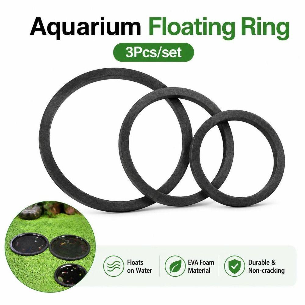 3Pcs/set Black Color Aquarium Floating Ring for Aquarium Duckweed Interception
